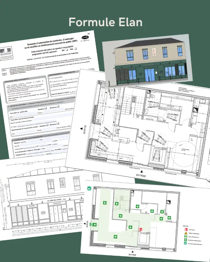 montage de dossier administratif, cerfa, plan, accessibilité PMR, notice incendie